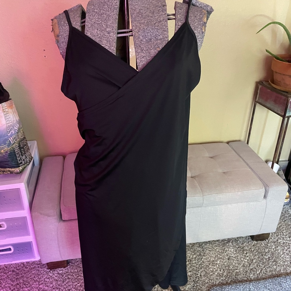 Elegant Black Women's Wrap Dress